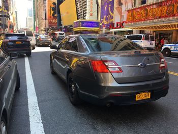 Traffic on road in city