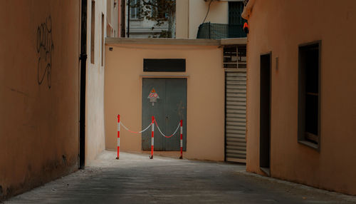 Closed door of building