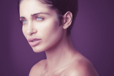 Close-up portrait of a young woman