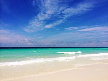 Scenic view of beach against sky