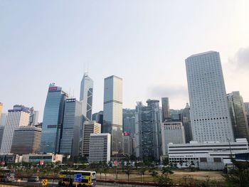 Modern buildings in city against sky