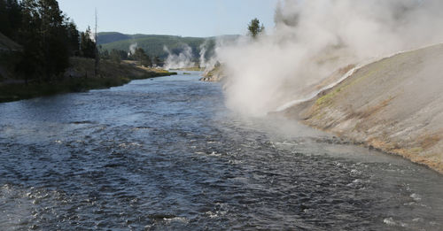 Scenic view of waterfall