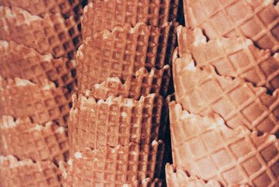 Full frame shot of ice cream cones