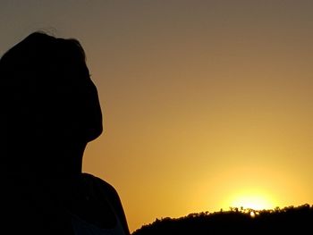 Portrait of silhouette man against sky during sunset