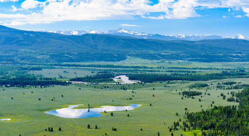 High angle view of landscape against sky