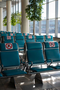 Empty chairs at airport