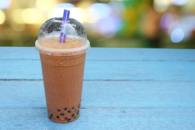 Close-up of coffee on table