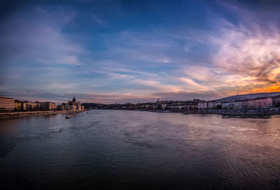 View of river against cloudy sky