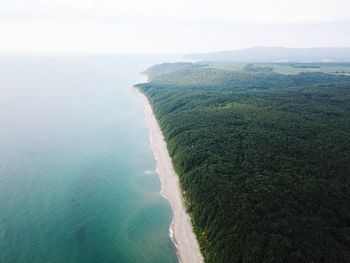 High angle view of sea against sky