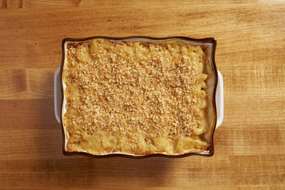 High angle view of bread in plate