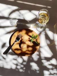 Close-up of dessert on table