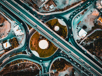 High angle view of car on road