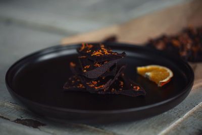 Close-up of homemade chocolate on plate