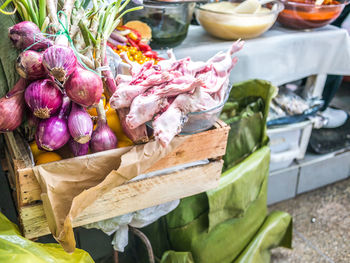 Close-up of vegetables for sale at market stall
