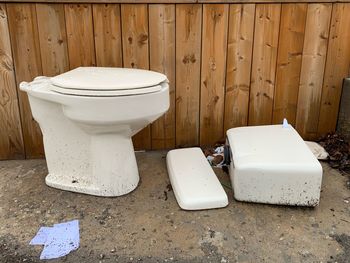 Table in bathroom at home