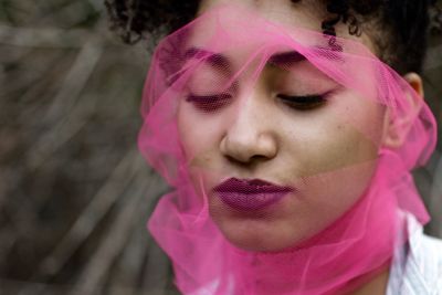 Close up of woman with lipstick