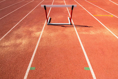 High angle view of running on floor