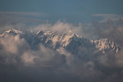 Panoramic view of majestic mountains against sky