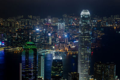 Illuminated cityscape at night