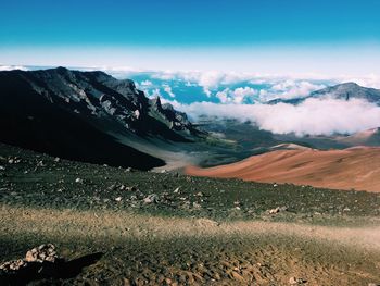 Scenic view of mountains against sky