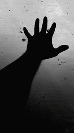 Shadow of silhouette man on floor