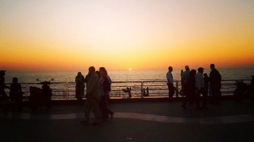 Scenic view of sea at sunset