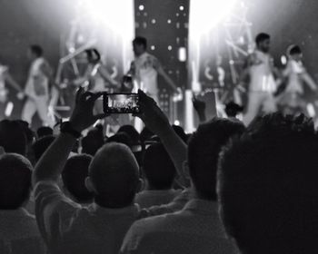 Rear view of people at music concert