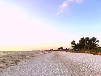 Scenic view of calm sea at sunset