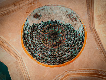 Low angle view of ornate ceiling