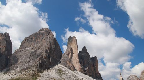 Low angle view of mountains against sky