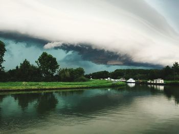 Scenic view of river against sky