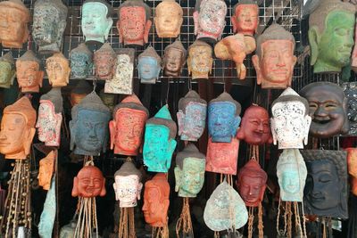 Full frame shot of decorations in market stall