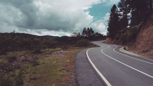 Surface level of road along landscape