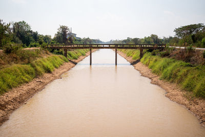 Bridge over river against sky