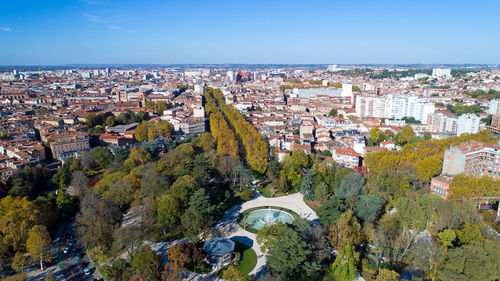 High angle view of cityscape