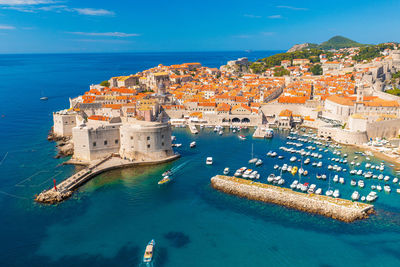 Aerial view of the old town of dubrovnik