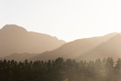 Scenic view of mountains against clear sky