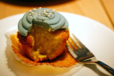 Close-up of pastry in plate