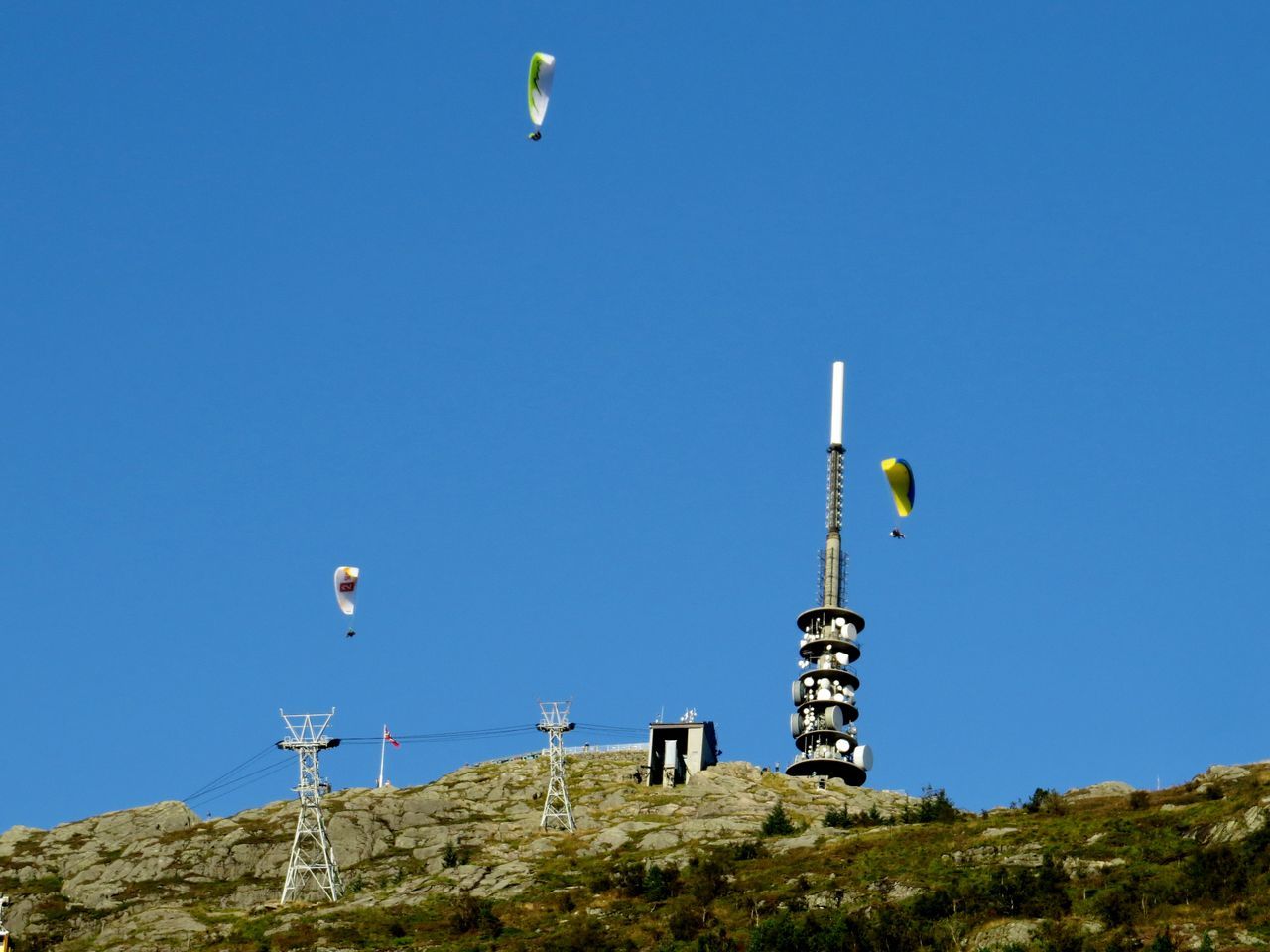 blue, clear sky, low angle view, no people, outdoors, antenna - aerial, day, nature, technology, sky