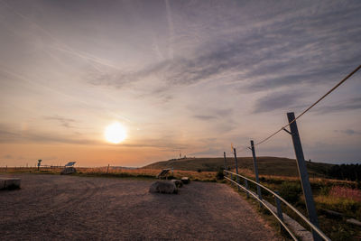 Scenic view of landscape against sky during sunset