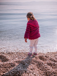 Full length of child on beach