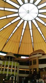 Low angle view of illuminated ceiling