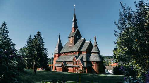 View of temple building against sky