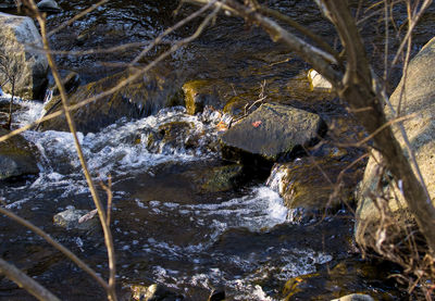 Frozen water in winter