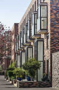 Residential buildings against clear sky