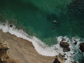 High angle view of beach