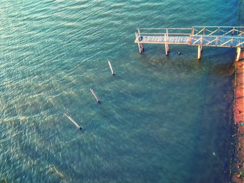 High angle view of sea