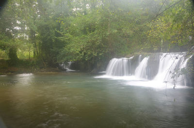 Scenic view of waterfall