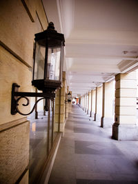 Narrow alley along built structures