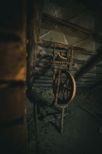 Close-up of abandoned bicycle